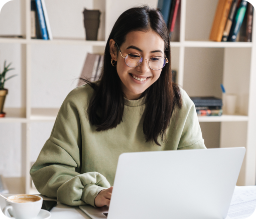 University Student Studying on Computer